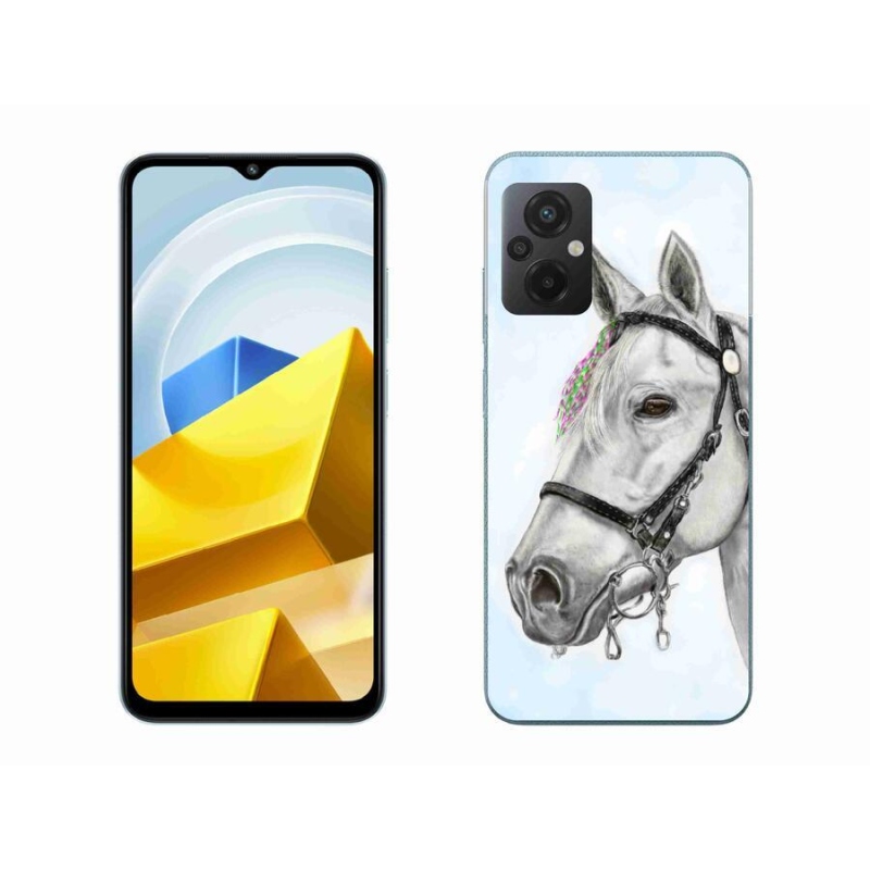Gél borítás mmCase a Xiaomi Poco M5 4G-hez - fehér ló 1