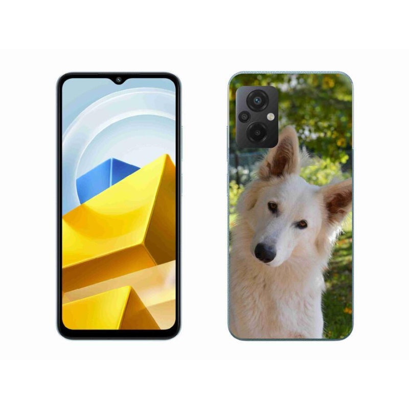 Gél borítás mmCase a Xiaomi Poco M5 4G-hez - fehér Svájci pásztor 1