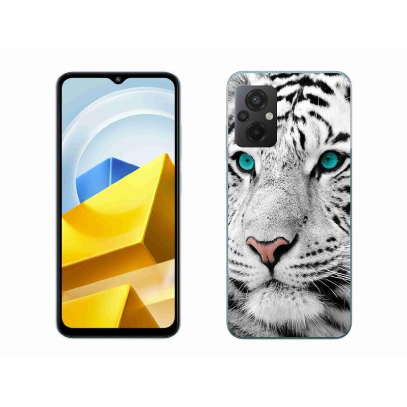 Gél borítás mmCase a Xiaomi Poco M5 4G-hez - fehér tigris