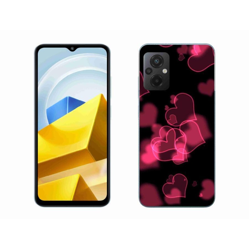 Gél borítás mmCase a Xiaomi Poco M5 4G-hez - piros szívek