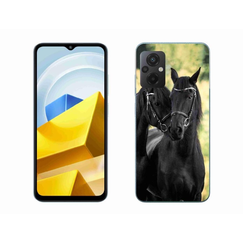 Gél borítás mmCase a Xiaomi Poco M5 4G-hez - két fekete ló