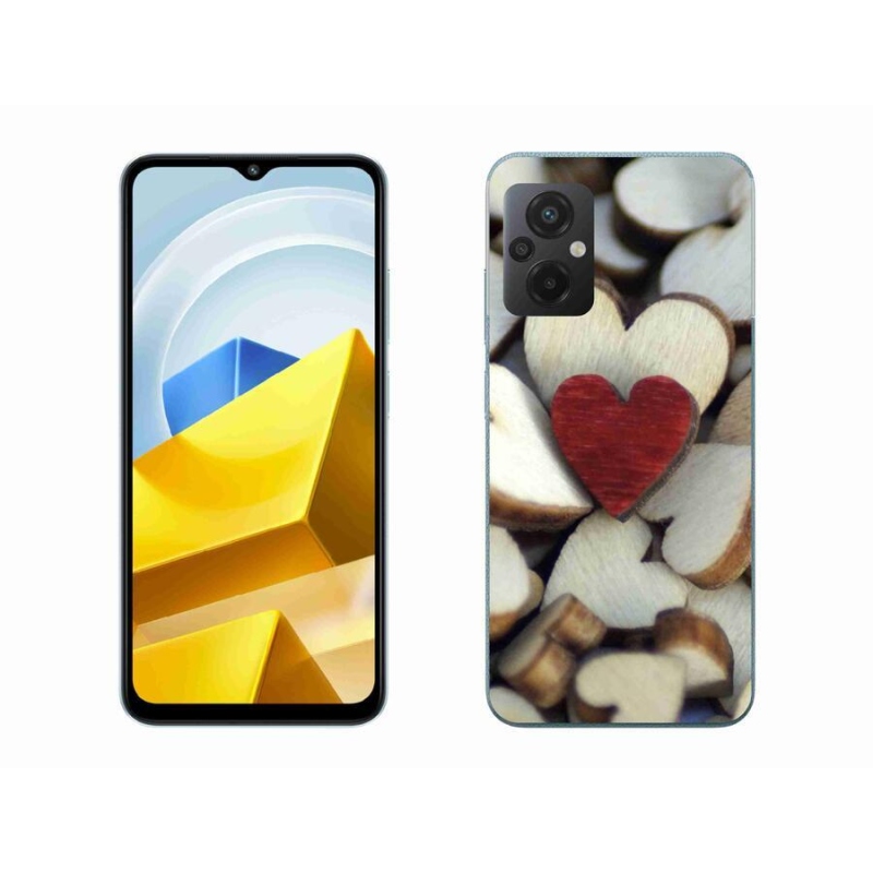 Gél borítás mmCase a Xiaomi Poco M5 4G készülékhez - gravírozott piros szív