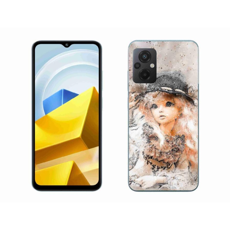 Gél borító mmCase a Xiaomi Poco M5 4G-hez - lány kalapban