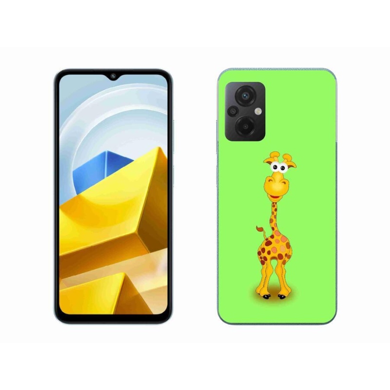 Gél borítás mmCase a Xiaomi Poco M5 4G-hez - rajzfilm zsiráf