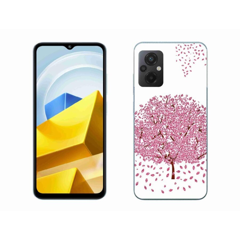 Gél borítás mmCase a Xiaomi Poco M5 4G-hez - rajzfilmfa levelekkel