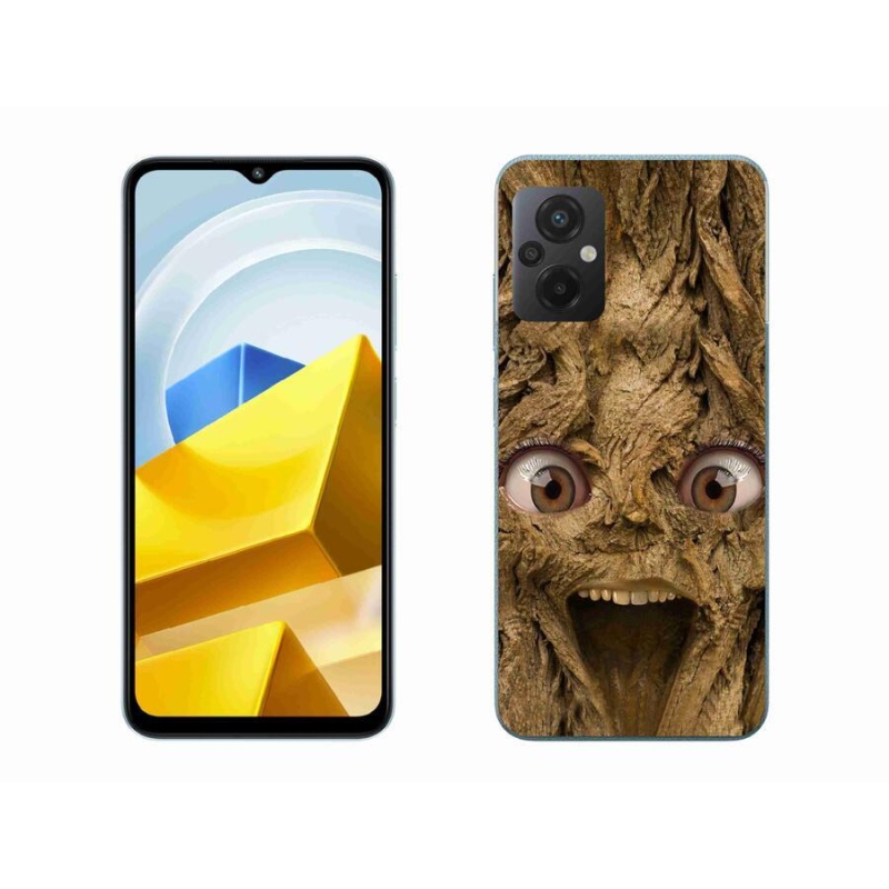 Gél borító mmCase a Xiaomi Poco M5 4G-hez - boldog fa szemekkel
