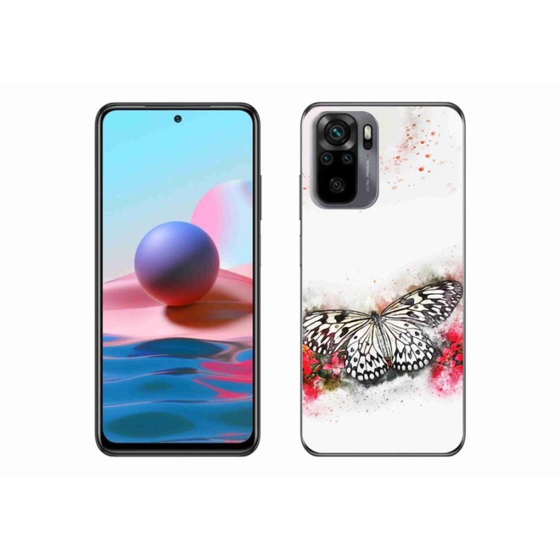 Gél borítás mmCase a Xiaomi Poco M5s készülékhez - fekete és fehér pillangó