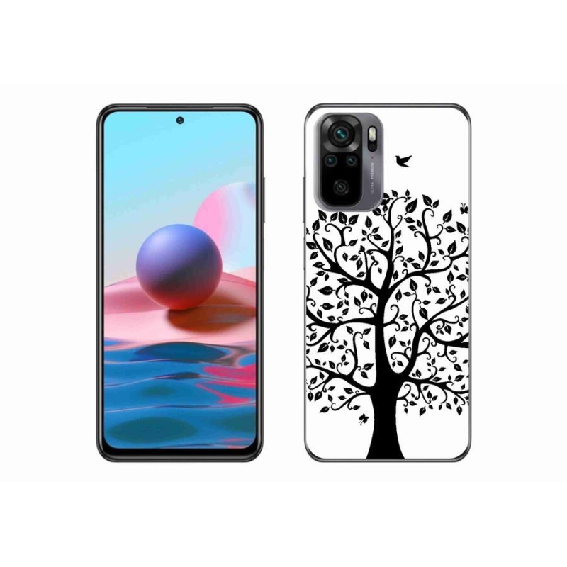 Gél borítás mmCase a Xiaomi Poco M5s számára - fekete és fehér fa