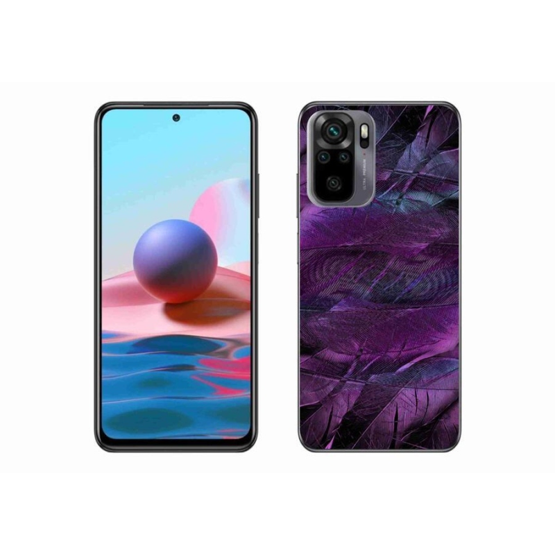 Zselés borítás mmCase a Xiaomi Poco M5s készülékhez - lila tollak