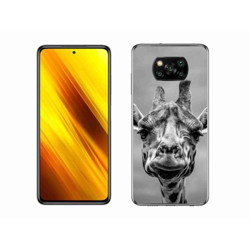 Gél borítás mmCase a Xiaomi Poco X3-hoz - fekete-fehér zsiráf