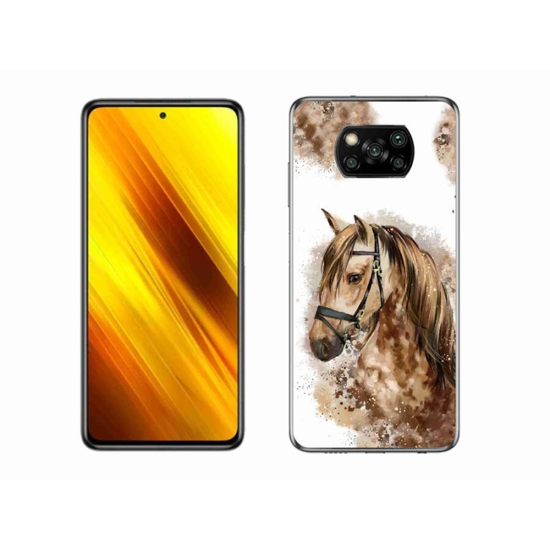 Gél borítás mmCase a Xiaomi Poco X3-hoz - barna rajzfilm ló