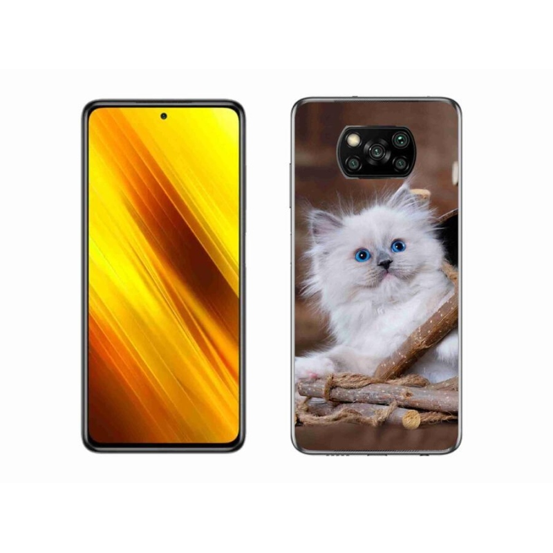Gél borítás mmCase a Xiaomi Poco X3 Pro számára - fehér cica