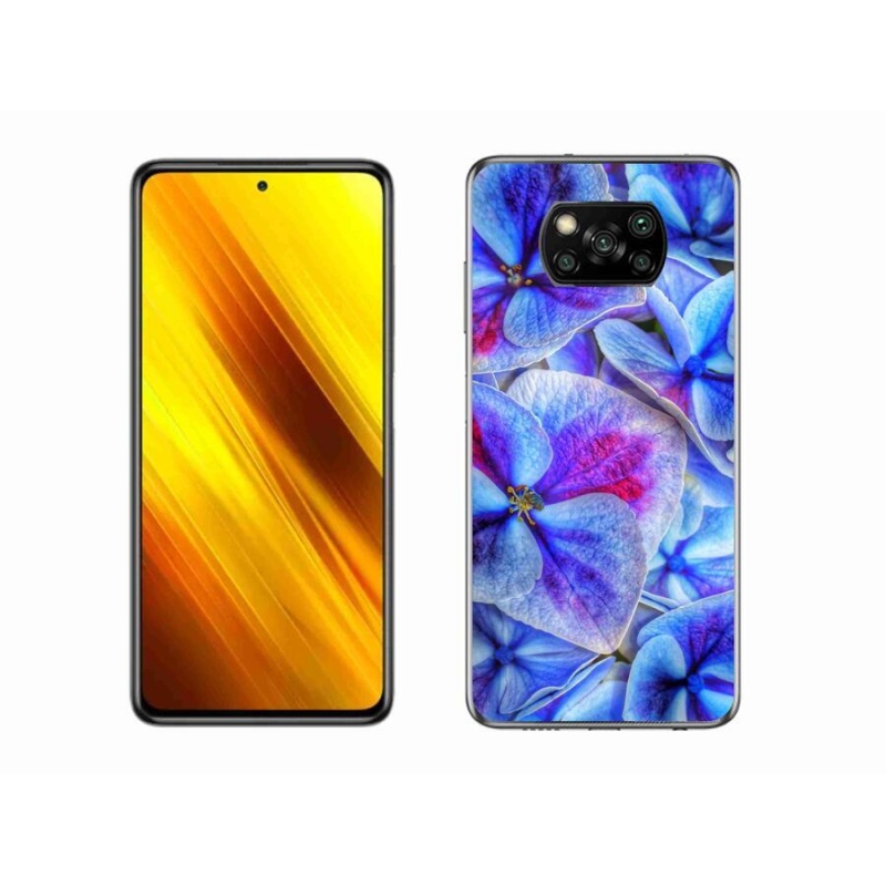 Gél borítás mmCase a Xiaomi Poco X3 Pro számára - kék virágok 1