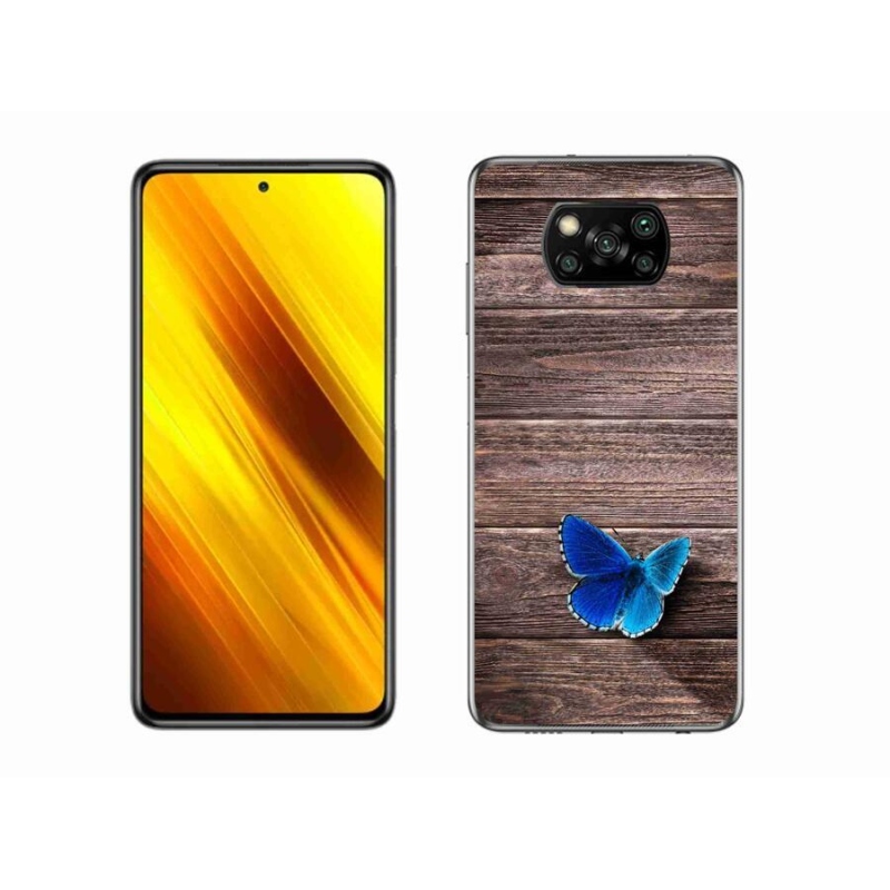 Zselés borítás mmCase a Xiaomi Poco X3 Pro számára - kék pillangó 1