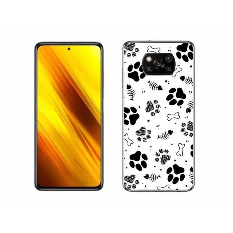Gél borítás mmCase a Xiaomi Poco X3 Pro számára - kutyamancsok 1
