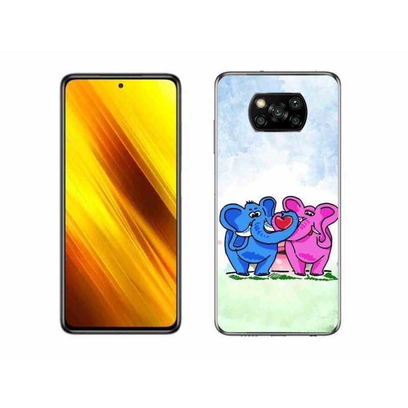 Gél borítás mmCase a Xiaomi Poco X3 Pro számára - szerelmes elefántok
