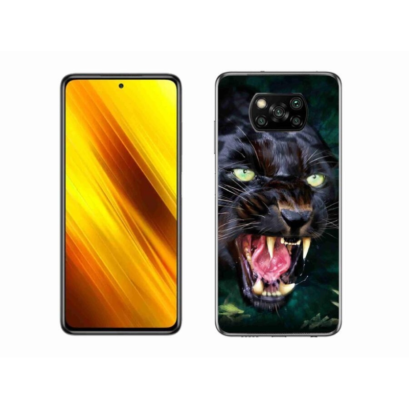 Gél borítás mmCase a Xiaomi Poco X3-hoz - dühös fekete párduc