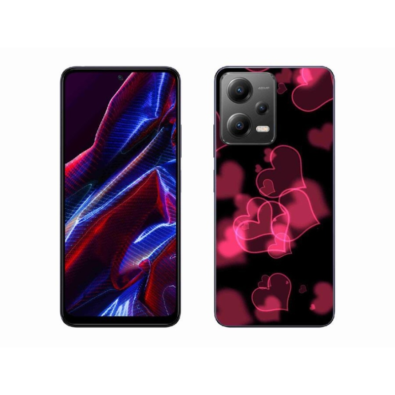 Gél borítás mmCase a Xiaomi Poco X5 5G-hez - piros szívek