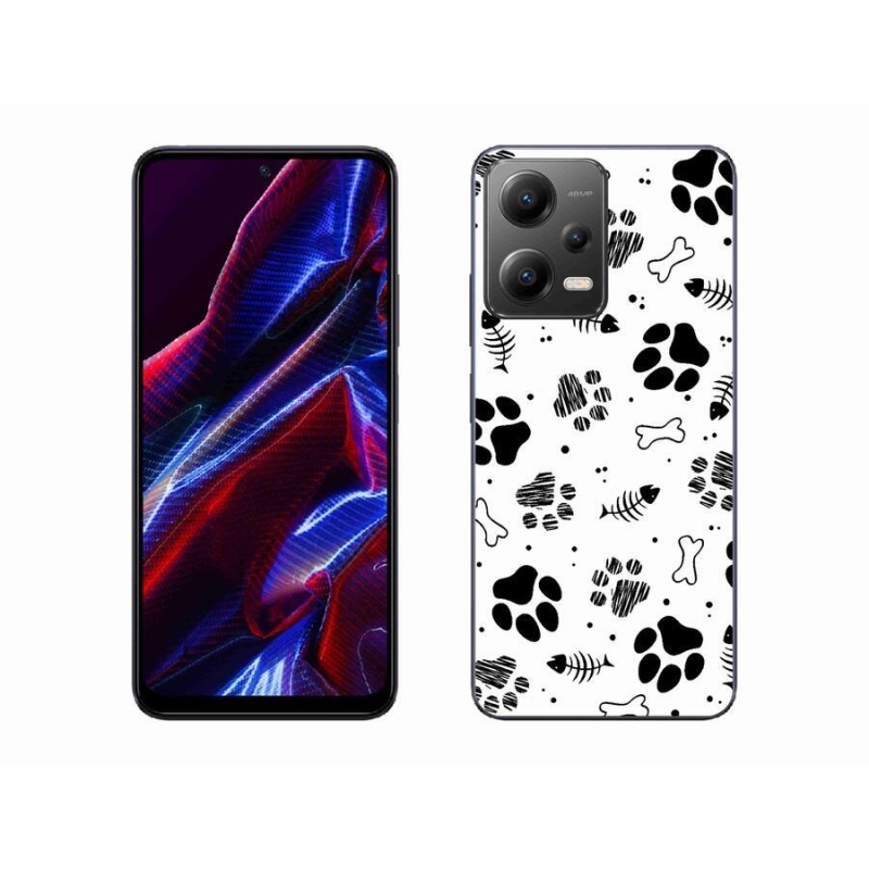 Gél borítás mmCase a Xiaomi Poco X5 5G-hez - kutyamancsok 1
