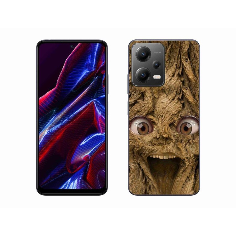 Gél borító mmCase a Xiaomi Poco X5 5G számára - vidám fa szemekkel