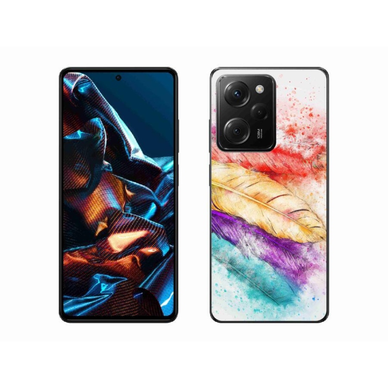 Gél borítás mmCase a Xiaomi Poco X5 Pro 5G-hez - színes tollakkal