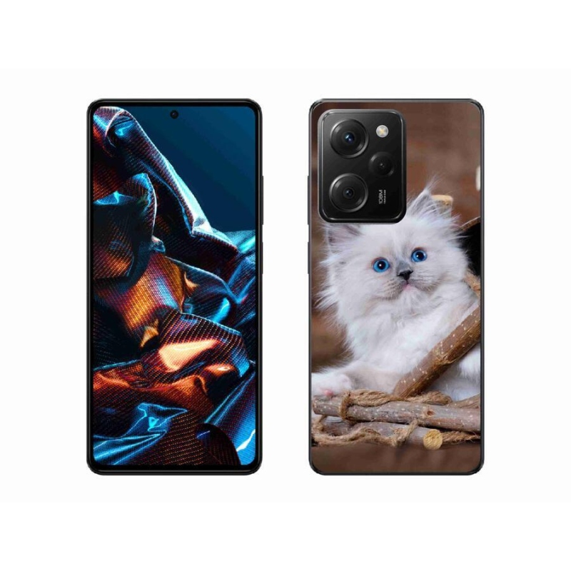 Gél borítás mmCase a Xiaomi Poco X5 Pro 5G számára - fehér cica