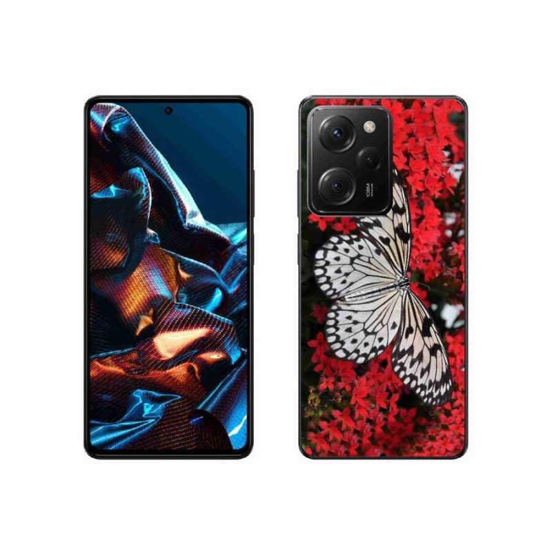 Gél borítás mmCase a Xiaomi Poco X5 Pro 5G-hez - fekete és fehér pillangó 1