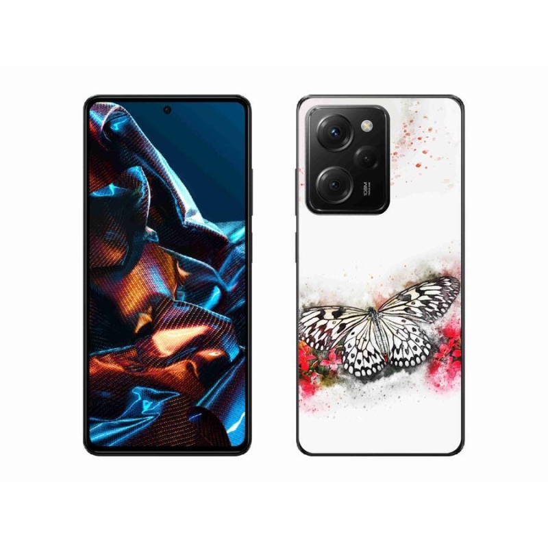 Gél borítás mmCase a Xiaomi Poco X5 Pro 5G számára - fekete-fehér pillangó