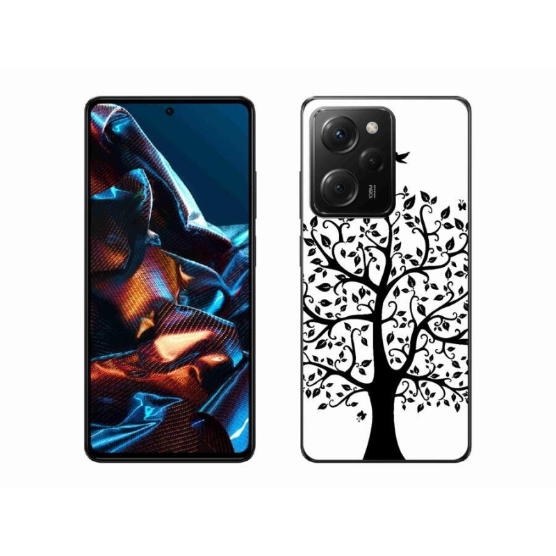 Gél borítás mmCase a Xiaomi Poco X5 Pro 5G számára - fekete és fehér fa