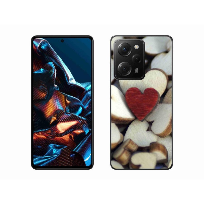 Gél borítás mmCase a Xiaomi Poco X5 Pro 5G számára - gravírozott piros szív
