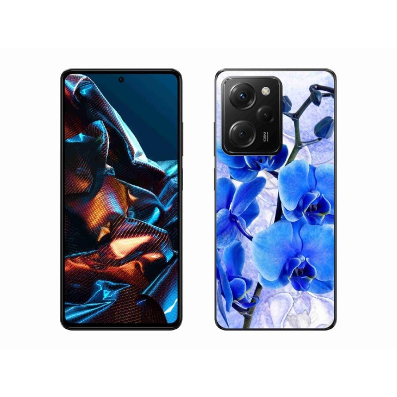 Gél borítás mmCase a Xiaomi Poco X5 Pro 5G számára - kék virágok