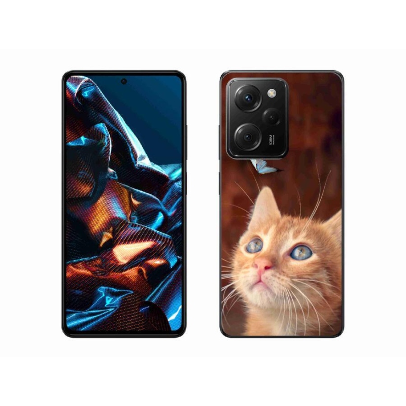 Gél borítás mmCase a Xiaomi Poco X5 Pro 5G számára - pillangó és cica
