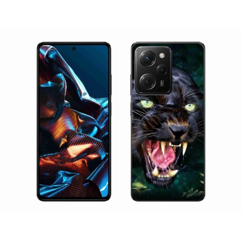 Gél borítás mmCase a Xiaomi Poco X5 Pro 5G számára - dühös fekete párduc
