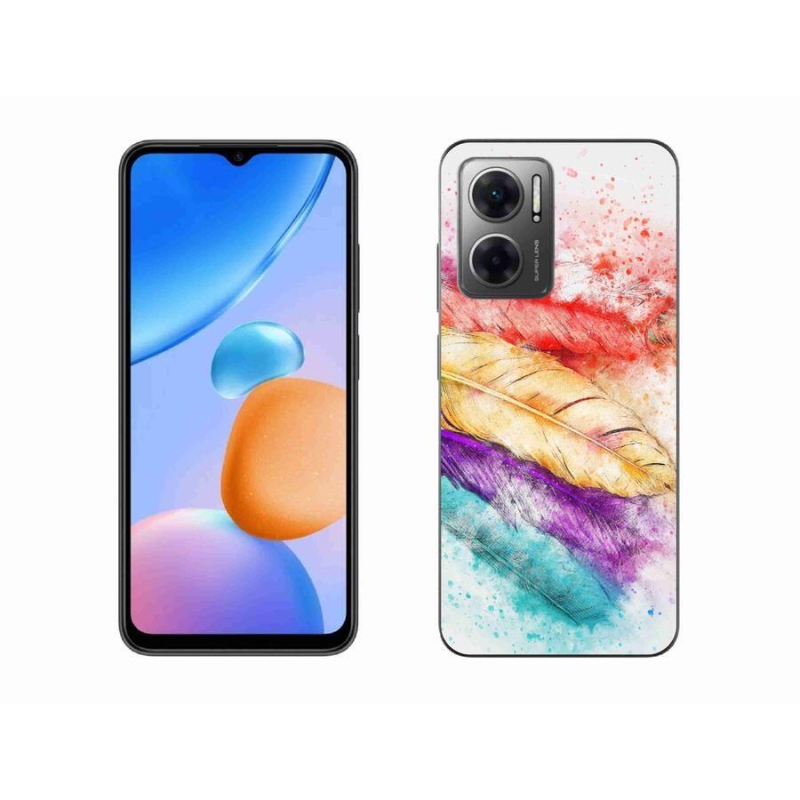 Gél borítás mmCase a Xiaomi Redmi 10 5G-hez - színes tollakkal