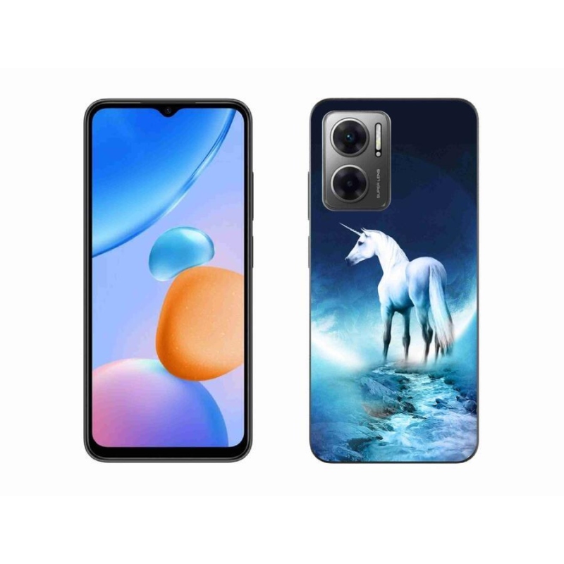 Gél borítás mmCase a Xiaomi Redmi 10 5G készülékhez - fehér egyszarvú