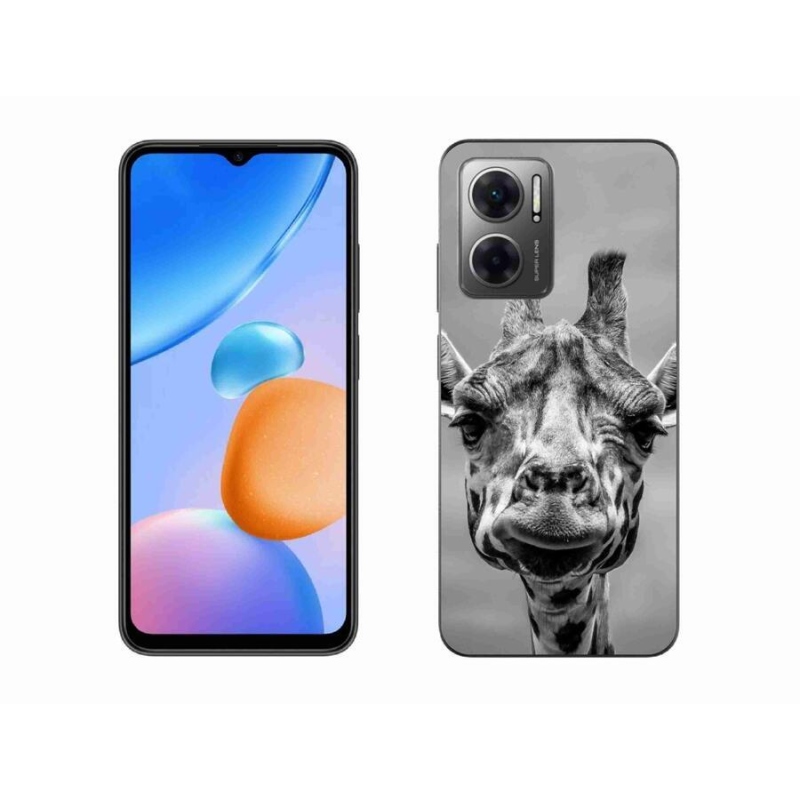 Gél borítás mmCase a Xiaomi Redmi 10 5G-hez - fekete-fehér zsiráf