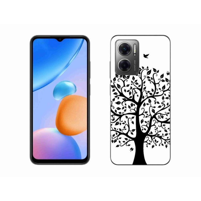 Gél borítás mmCase a Xiaomi Redmi 10 5G-hez - fekete és fehér fa
