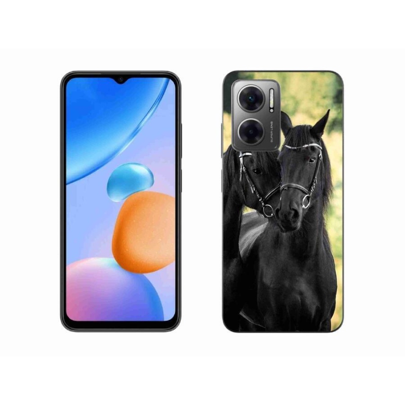 Gél borító mmCase a Xiaomi Redmi 10 5G-hez - két fekete ló