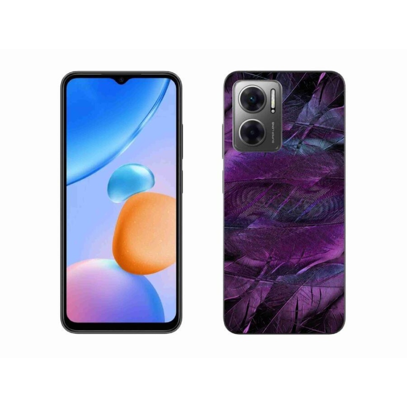 Gél borítás mmCase a Xiaomi Redmi 10 5G készülékhez - lila tollak