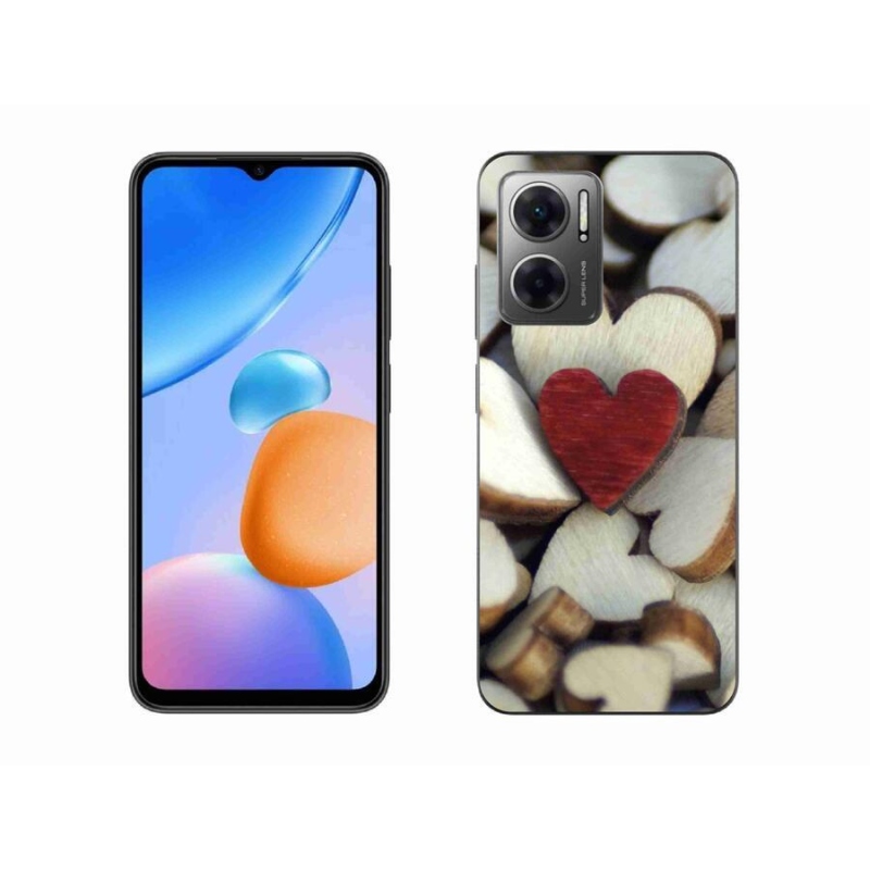 Gél borítás mmCase a Xiaomi Redmi 10 5G számára - gravírozott piros szív