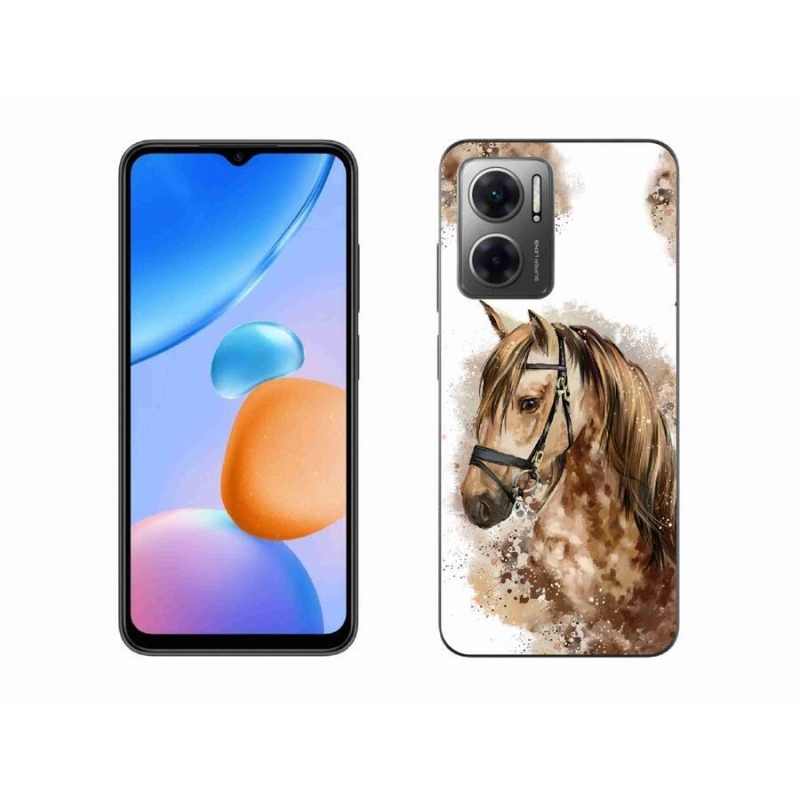 Gél borító mmCase a Xiaomi Redmi 10 5G-hez - barna rajzfilm ló