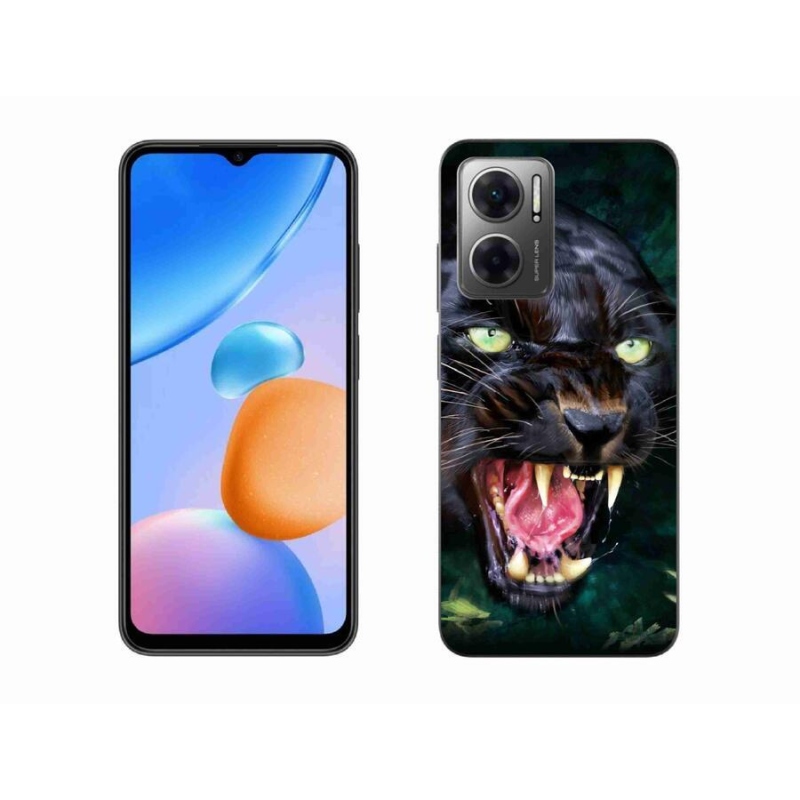 Gél borítás mmCase a Xiaomi Redmi 10 5G-hez - dühös fekete párduc