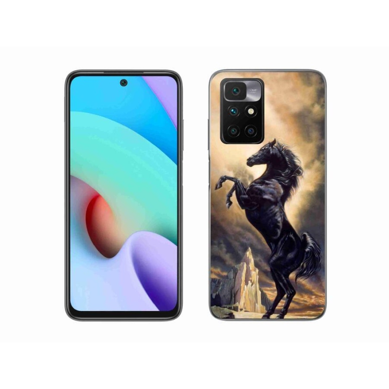 Zselés borítás mmCase a Xiaomi Redmi 10/Redmi 10 (2022) - fekete rajzfilm lóhoz
