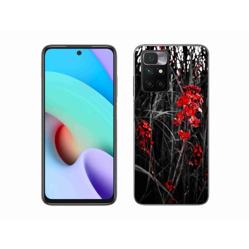 Gél borítás mmCase a Xiaomi Redmi 10/Redmi 10 (2022) - piros növényhez