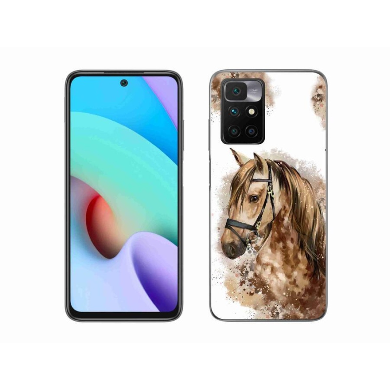 Zselés borítás mmCase a Xiaomi Redmi 10/Redmi 10 (2022) - barna rajzfilm lóhoz