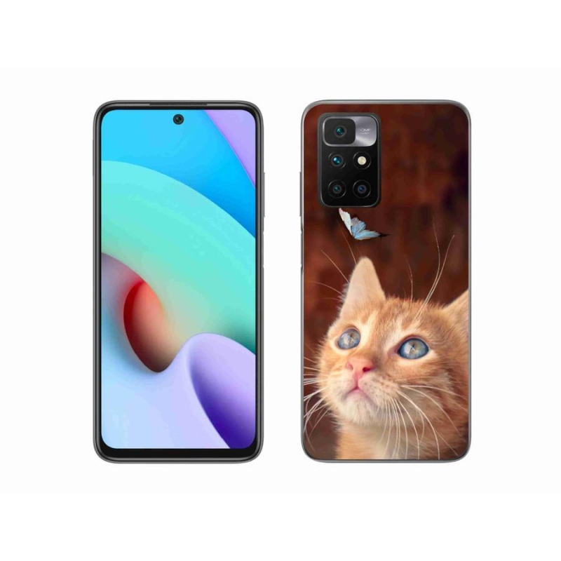 Gél borító mmCase a Xiaomi Redmi 10/Redmi 10 (2022) - pillangó és cica számára