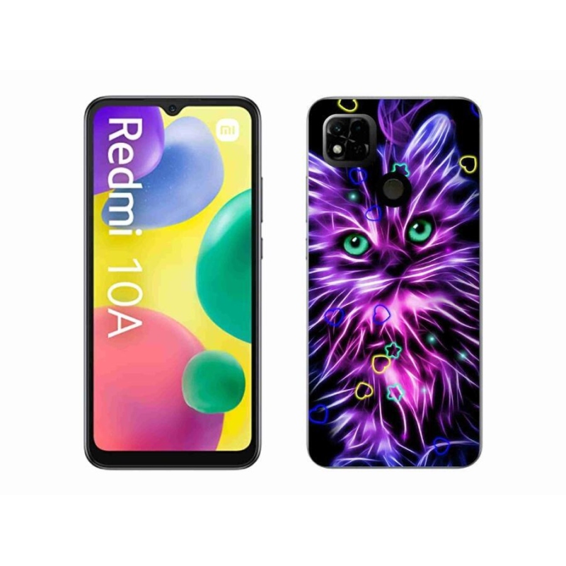 Gél borító mmCase a Xiaomi Redmi 10A számára - absztrakt macska
