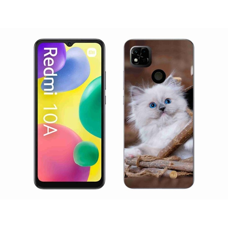 Gél borítás mmCase a Xiaomi Redmi 10A számára - fehér cica