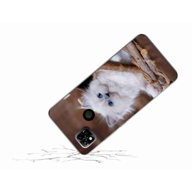 Gél borítás mmCase a Xiaomi Redmi 10A számára - fehér cica