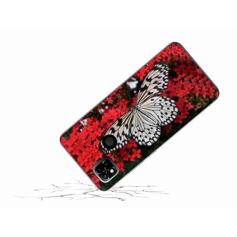 Gél borítás mmCase a Xiaomi Redmi 10A számára - fekete és fehér pillangó 1
